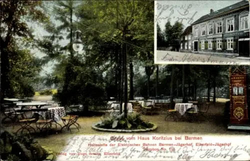 Ak Barmen Wuppertal in Nordrhein Westfalen, Haus Koritzius, Garten, Automat