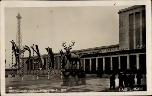 Ak Berlin Charlottenburg Westend, Internationale Jagdausstellung 1937, Haupteingang