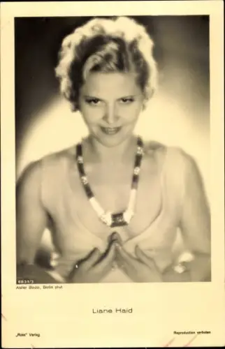 Ak Schauspielerin Liane Haid, Portrait, Ross Verlag Nr. 6839/3