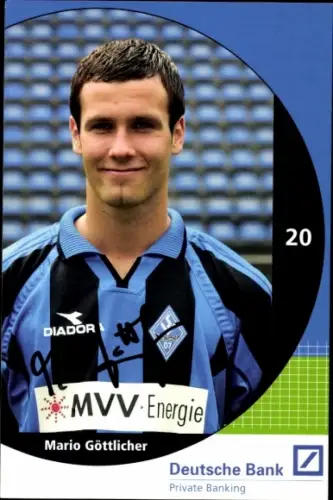Autogrammkarte Fußballer Mario Göttlicher, SV Waldhof Mannheim 07, Autogramm