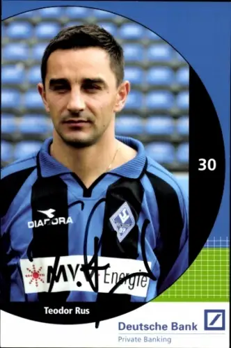 Autogrammkarte Fußballer Teodor Rus, SV Waldhof Mannheim 07, Autogramm