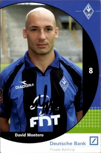 Autogrammkarte Fußballer David Montero, SV Waldhof Mannheim 07, Autogramm