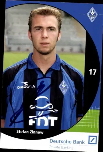 Autogrammkarte Fußballer Stefan Zinnow, SV Waldhof Mannheim 07, Autogramm