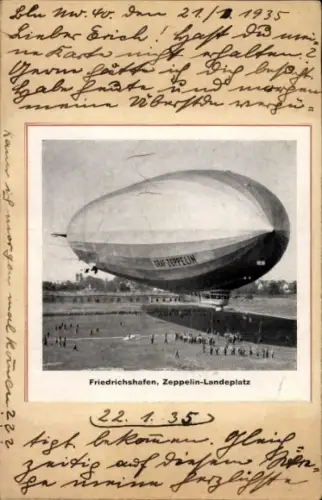 Ak Friedrichshafen am Bodensee, Zeppelin-Landeplatz
