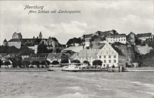 Ak Meersburg am Bodensee, Altes Schloss, Landungsplatz