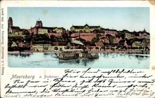 Ak Meersburg am Bodensee, Gesamtansicht