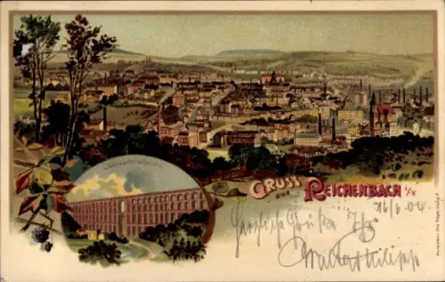 Litho Reichenbach im Vogtland, Panorama, Göltzschtalbrücke