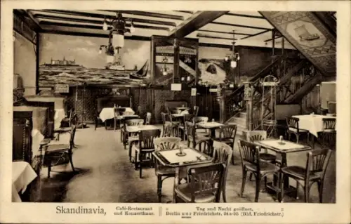 Ak Berlin Mitte, Café Restaurant und Konzerthaus Skandinavia, Friedrichstraße