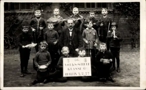 Ak Berlin Mitte, Gruppenfoto, 36. Volksschule Klasse G,  04.02.1927