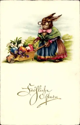 Ak Glückwunsch Ostern, Osterhase, Ostereier