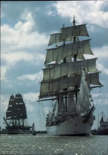 Ak Bremerhaven, Vollschiffe Libertad und Amerigo Vespucci