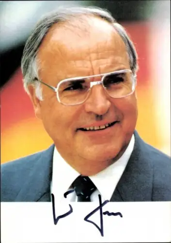 Ak Politiker Helmut Kohl, Autogramm