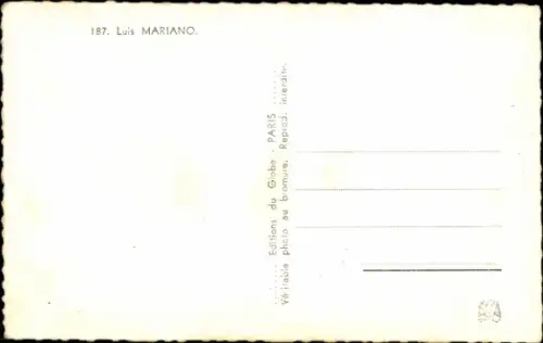 Ak Opernsänger Luis Mariano, Portrait