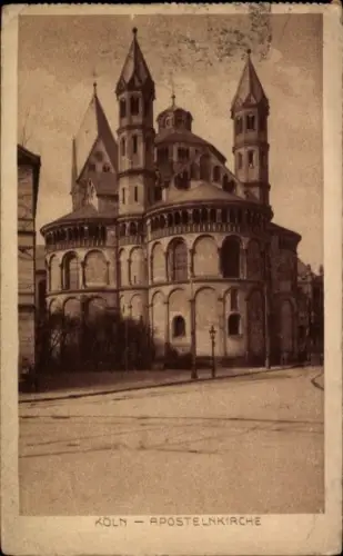 Ak Köln am Rhein, Apostelnkirche in  schwarz-weiß, s Bild