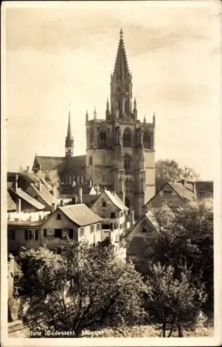 Ak Konstanz am Bodensee, Konstanz am Bodensee, Kirche, Häuser, Bäume