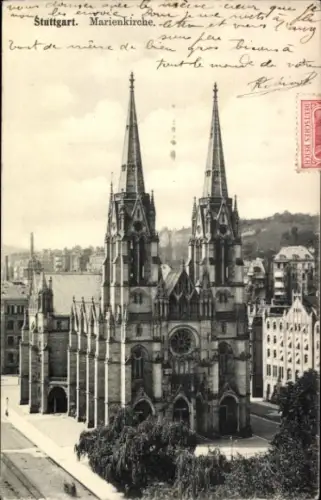 Ak Stuttgart am Neckar, Marienkirche