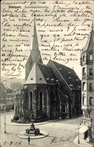 Ak Stuttgart am Neckar, Leonhardskirche