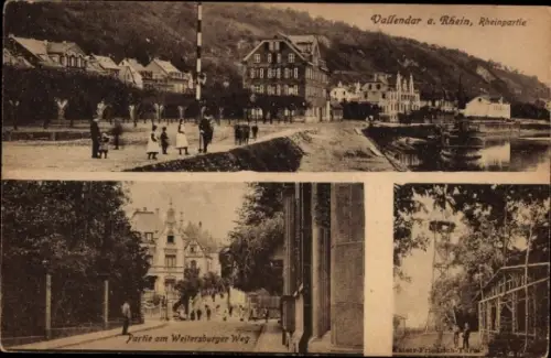 Ak Vallendar am Rhein, Vallendar a. Rhein, Rheinpartie, Partie am Weitersburger Weg, Kaiser-Fried