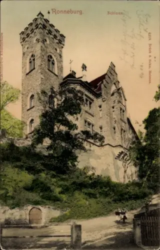 Ak Ronneburg in Thüringen, Schloss  Künstlerkarte, farbig, 