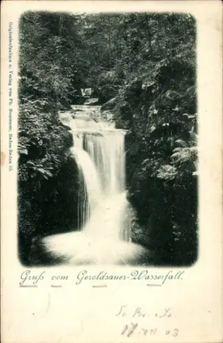 Ak Baden Baden am Schwarzwald, Geroldsauer Wasserfall