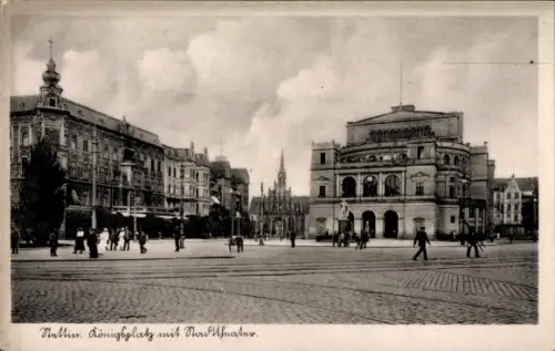 Ak Szczecin Stettin Pommern, Königsplatz, Theater