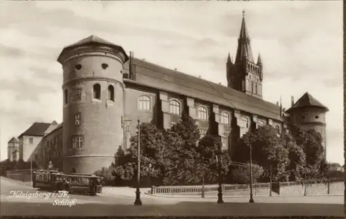 Ak Kaliningrad Königsberg Ostpreußen, Königliches Schloss, Straßenbahn