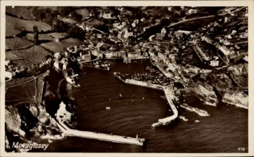 Ak Mevagissey Cornwall England, Luftbild