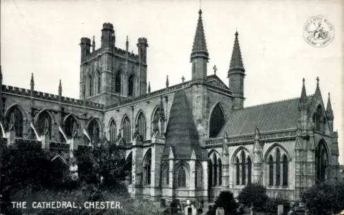 Ak Chester Cheshire England, Kathedrale,  Schwarz-Weiß-Foto,  Architektur