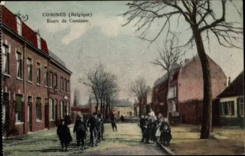 Ak Comines Warneton Wallonien Hennegau, Route de Comines