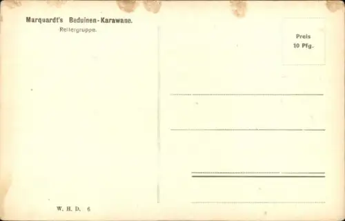 Ak Marquardt's Beduinen-Karawane, Reitergruppe
