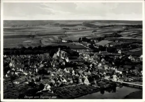 Ak Oettingen in Bayern, Fliegeraufnahme