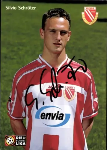 Autogrammkarte Fußballer Silvio Schröter, Energie Cottbus, Autogramm