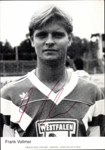 Autogrammkarte Fußballer Frank Vollmer, Preußen Münster, Autogramm