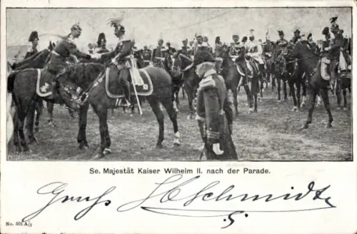 Ak Kaiser Wilhelm II. nach der Parade