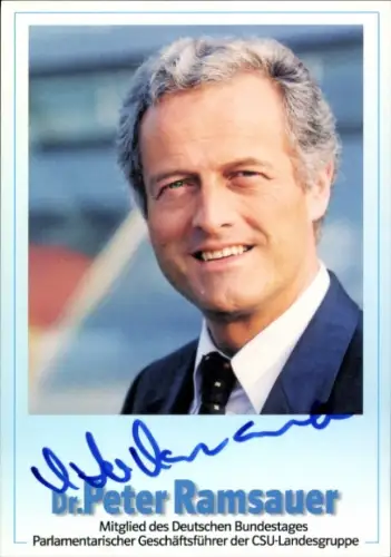 Autogrammkarte Politiker Dr. Peter Ramsauer, Autogramm