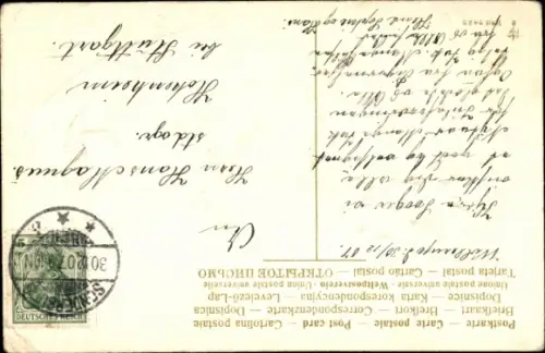 Ak Prosit Neujahr, zwei musizierende Engel