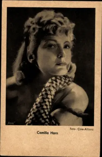 Ak Schauspielerin Camilla Horn, Portrait