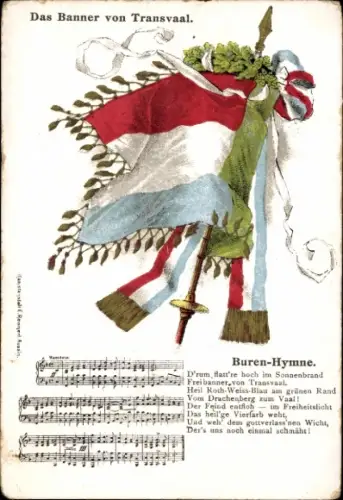 Lied Litho Das Banner von Transvaal, Buren Hymne, Burenkrieg