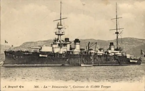 CPA Marine Nationale Française, Démocratie, Cuirasse