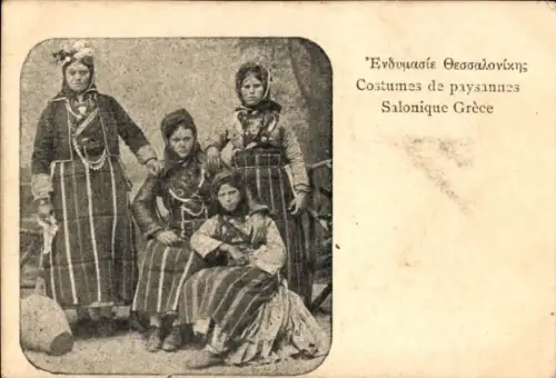 Präge Ak Griechenland, Frauen in griechischer Tracht