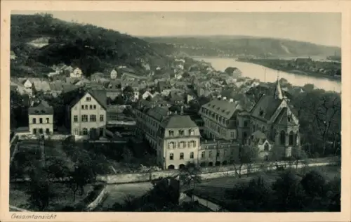 Ak Vallendar am Rhein, Gesamtansicht, Marienburg, Vallendar a/Rh.