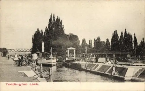 Ak Teddington London England, Schleuse