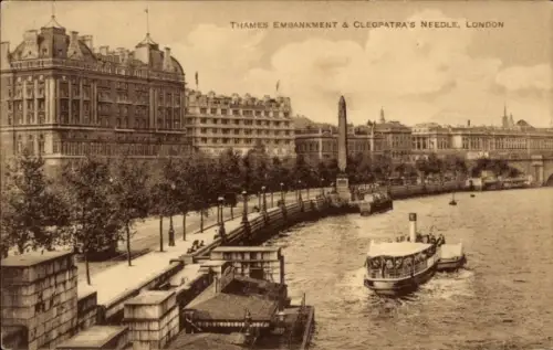 PC London City England, Thames Embankment, Cleopatra's Needle