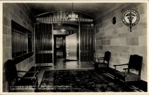 Ak Toronto Ontario Kanada, Eingang zum Sicherheitsdepot, Canadian Bank of Commerce