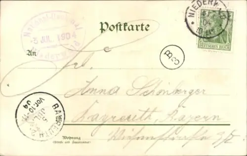 Litho Rüdesheim am Rhein, Niederwald Nationaldenkmal