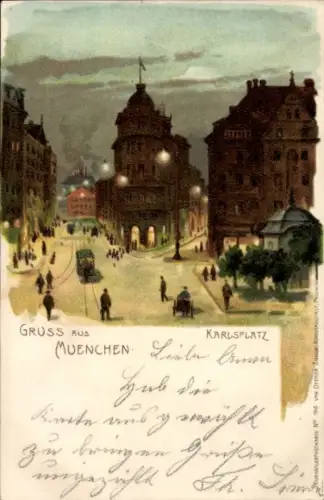 Litho München Bayern, Karlsplatz