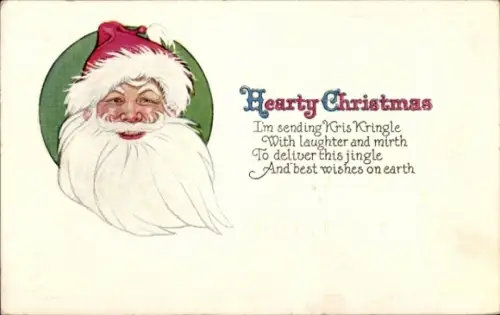 Präge Ak Glückwunsch Weihnachten, Christmas, Weihnachtsmann, Kris Kringle
