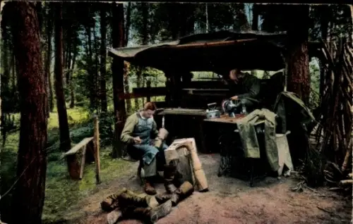 Ak Kriegsbilder aus den Vogesen, Handwerker im Hochwald, I WK