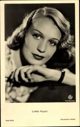 Ak Schauspielerin Lotte Koch, Portrait