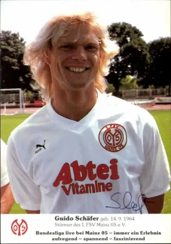Autogrammkarte Guido Schäfer, 1. FSV Mainz 05, Portrait, Autogramm